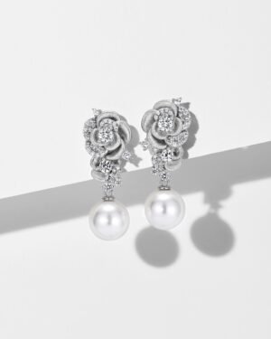 Brushed Rose Pearl Necklace - Swarovski High-Gloss Pearl Set