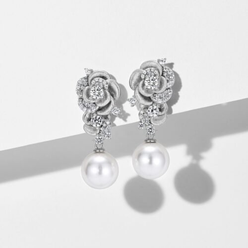 brushed-rose-pearl-necklace-01 Brushed Rose Pearl Necklace - Swarovski High-Gloss Pearl Set