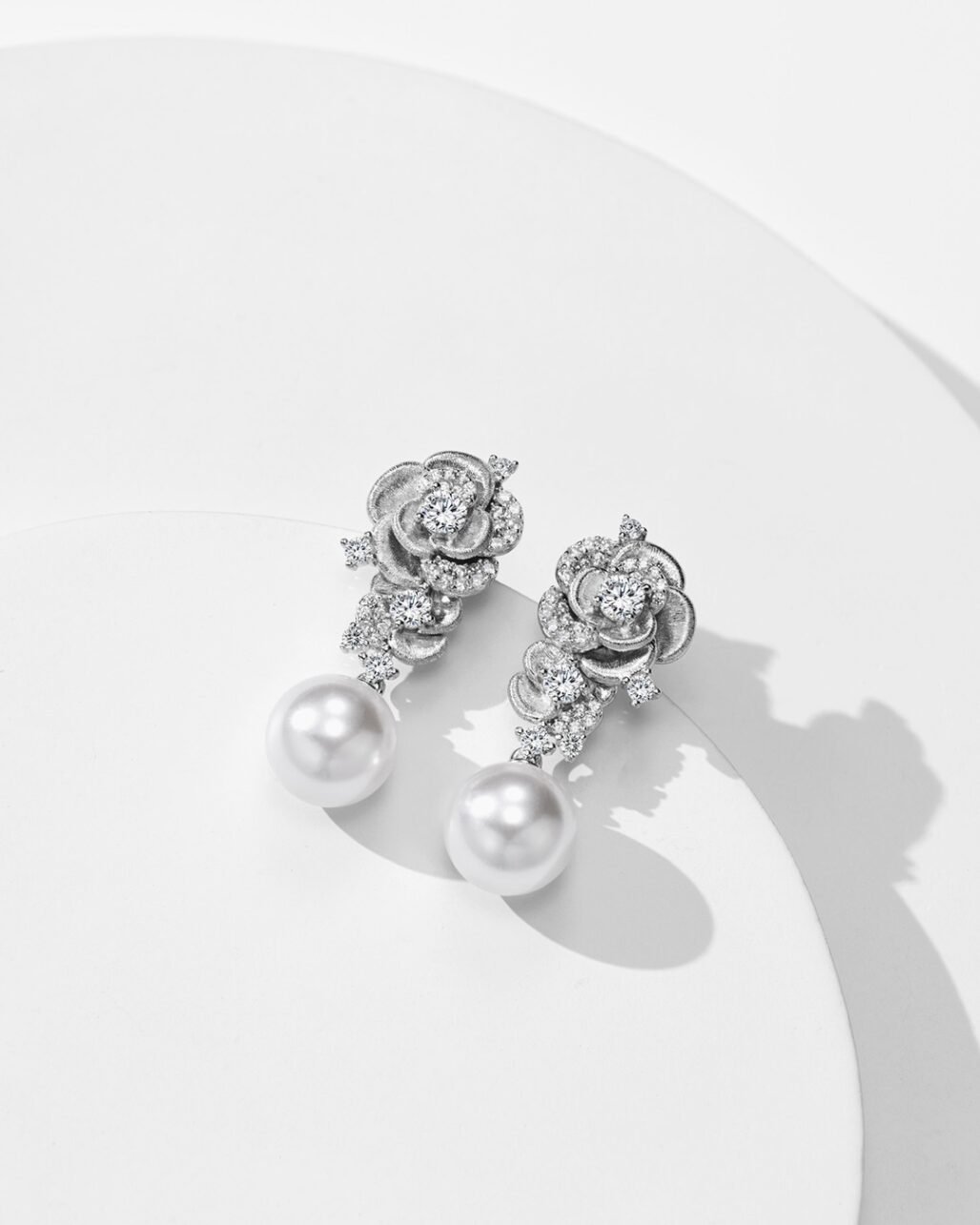 Brushed Rose Pearl Necklace - Swarovski High-Gloss Pearl Set