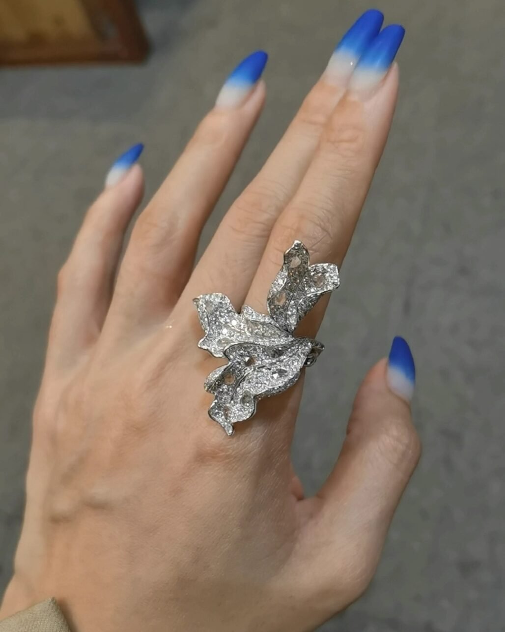 Butterfly Diamond Ring - 360-Degree Sculptural Art Pave Ring