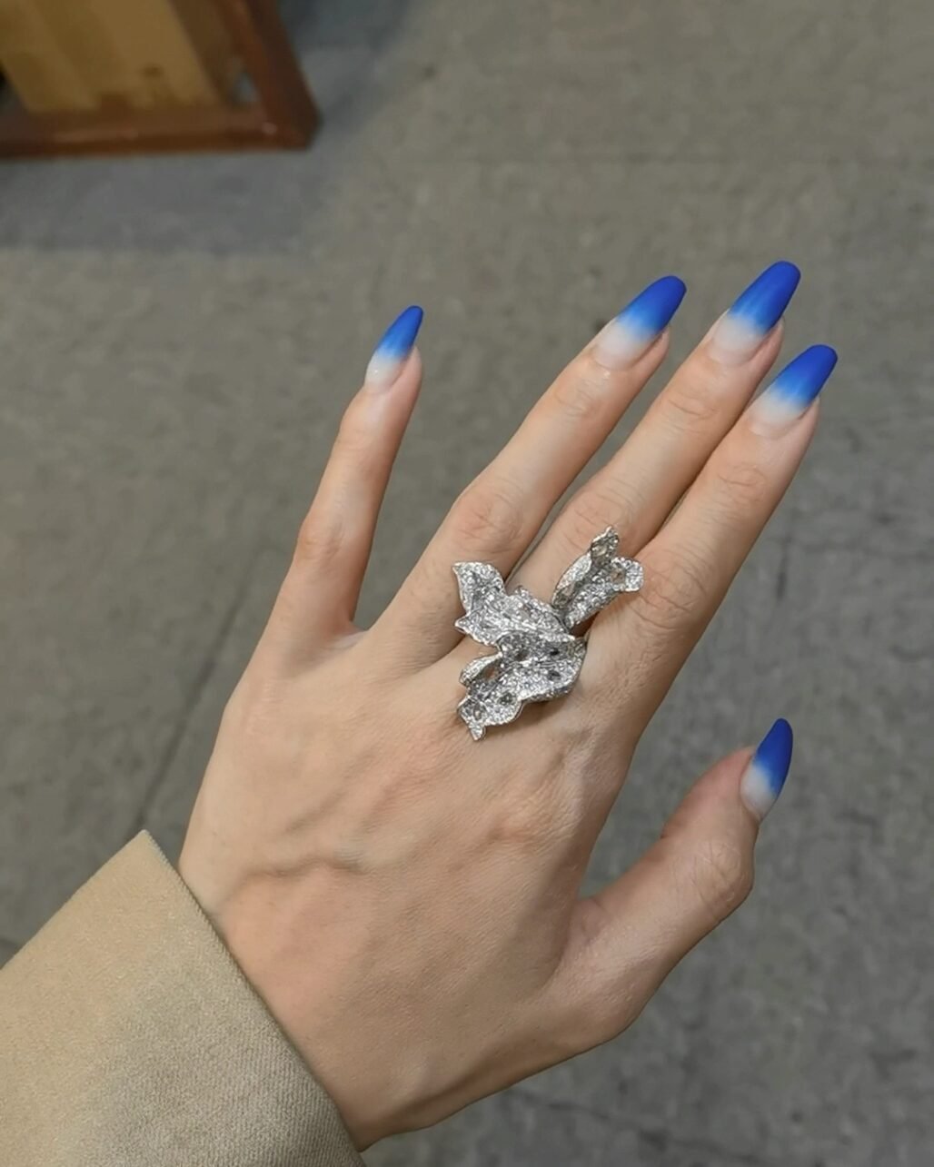 Butterfly Diamond Ring - 360-Degree Sculptural Art Pave Ring