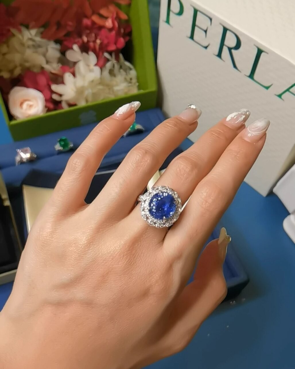 Cornflower Blue Sapphire Ring - 7.07ct Unheated Sri Lankan Vivid Fire