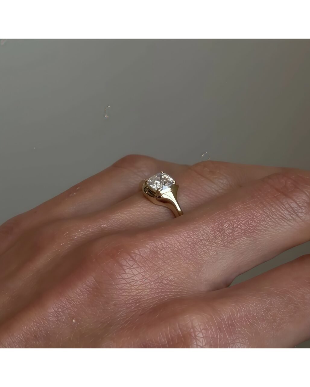 Cushion Moissanite Elegant Ring - 1ct Classic Soft Square 18K Gold Vermeil