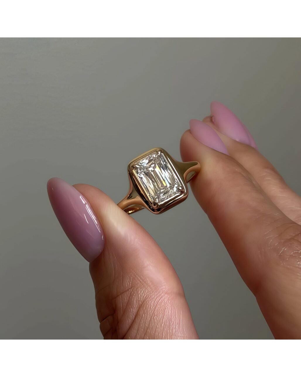 Emerald Cut Step Ring - 3ct Royal Mirror Fire 18K Gold Vermeil