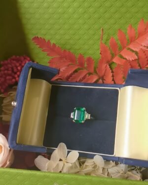 Zambian Emerald Trilogy Ring - 5.07ct Vivid Green Classic Heritage
