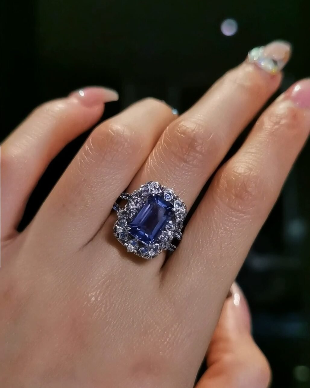 Lavender Tanzanite Flower Ball Ring - 3.37ct Designer Series