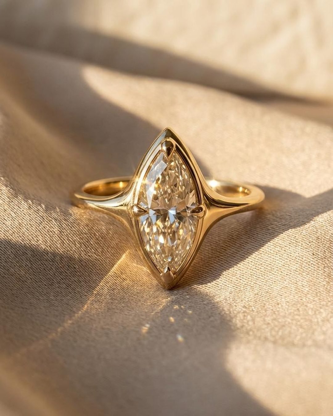 Marquise Moissanite Luxury Ring - 2ct Sovereign Eye 18K Gold Vermeil