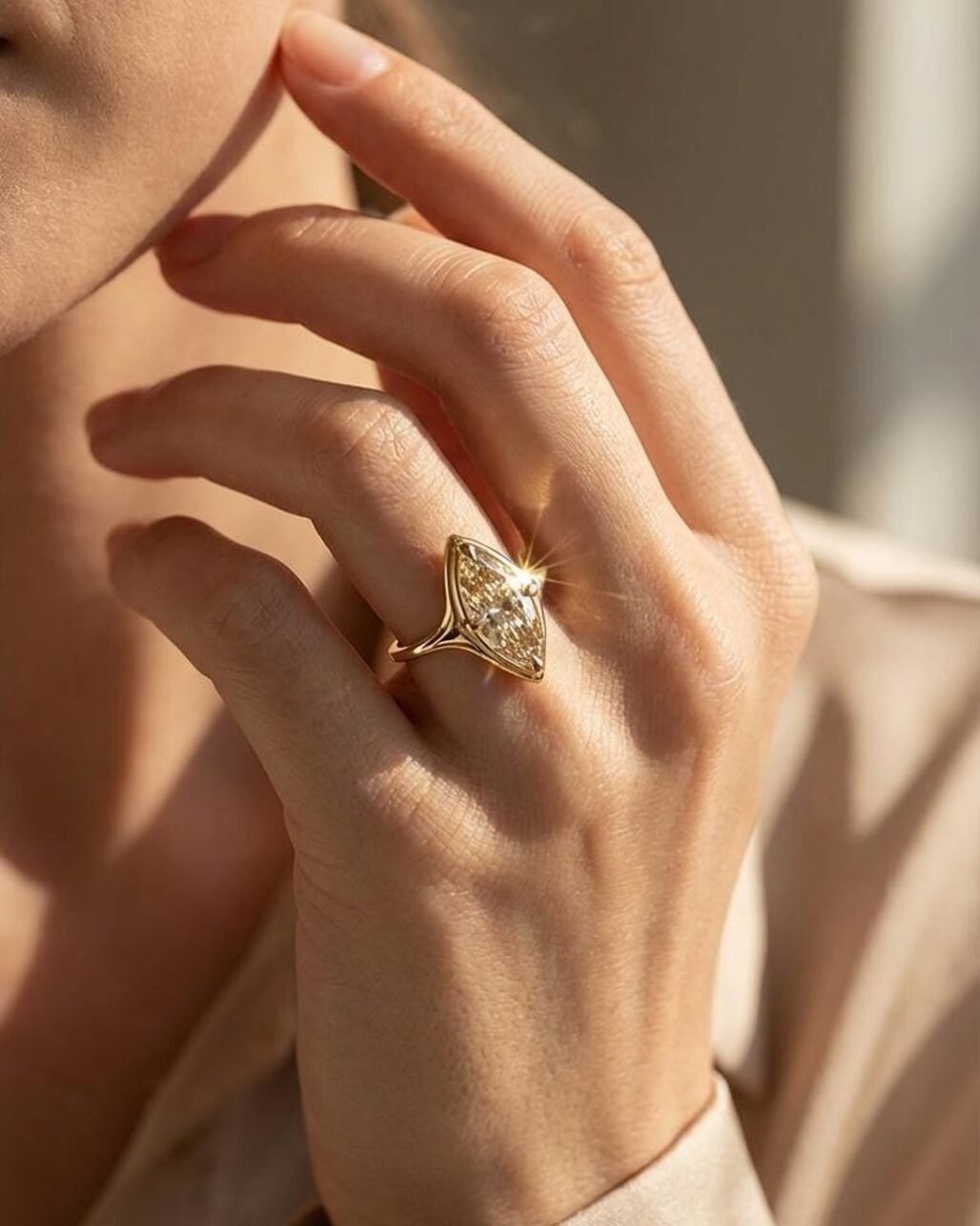 Marquise Moissanite Luxury Ring - 2ct Sovereign Eye 18K Gold Vermeil