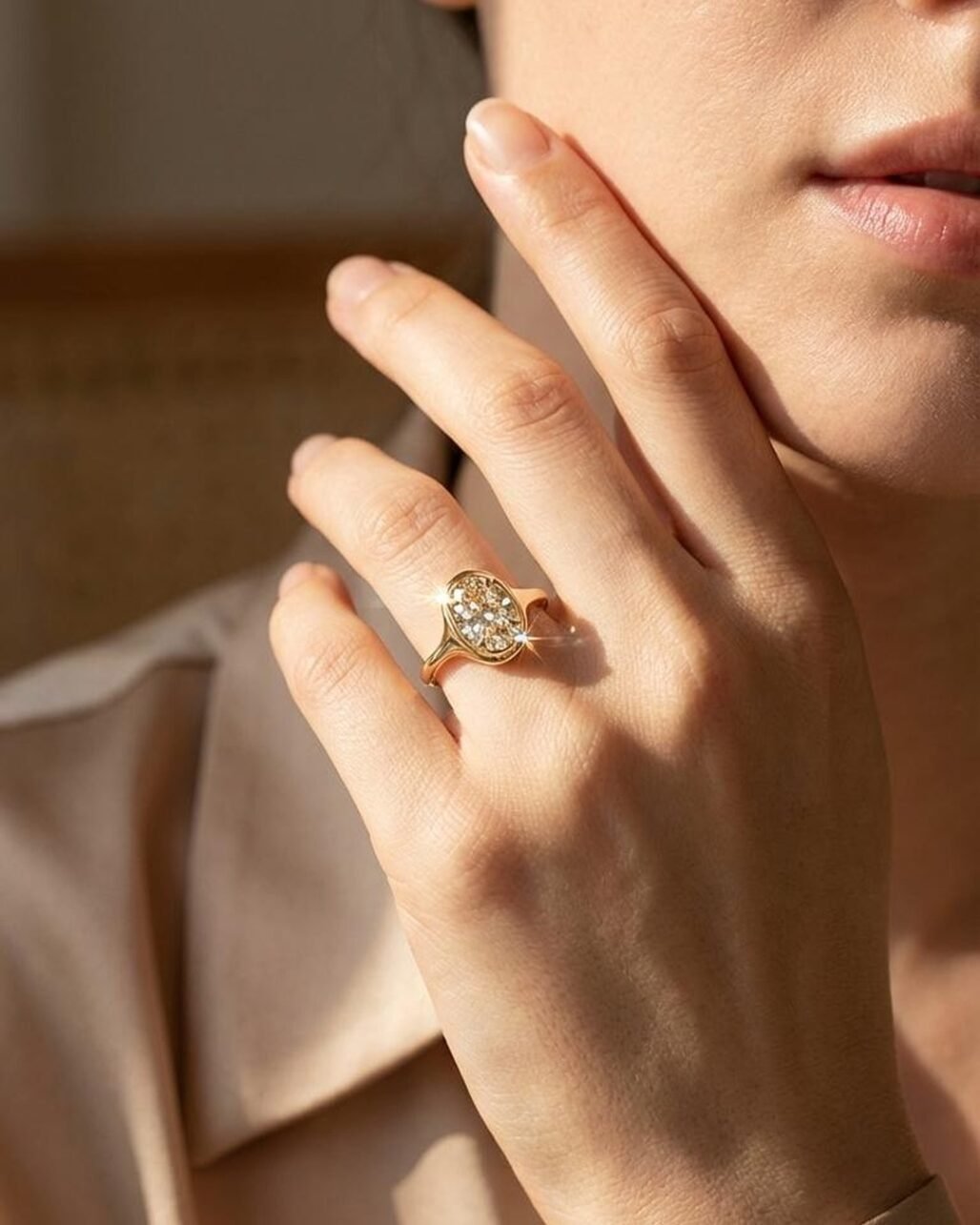 Oval Moissanite Vivid Ring - 1.5ct Brilliant Cut 18K Gold Vermeil