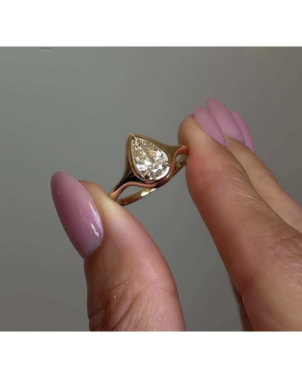 Pear Cut Moissanite Ring - 2ct Teardrop 18K Gold Vermeil