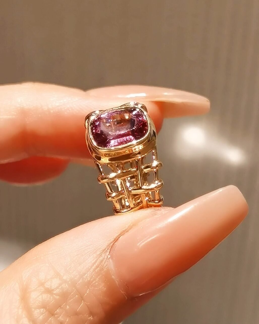 Pink Spinel Hollow Ring - 2.48ct Vivid Ins Style Masterpiece