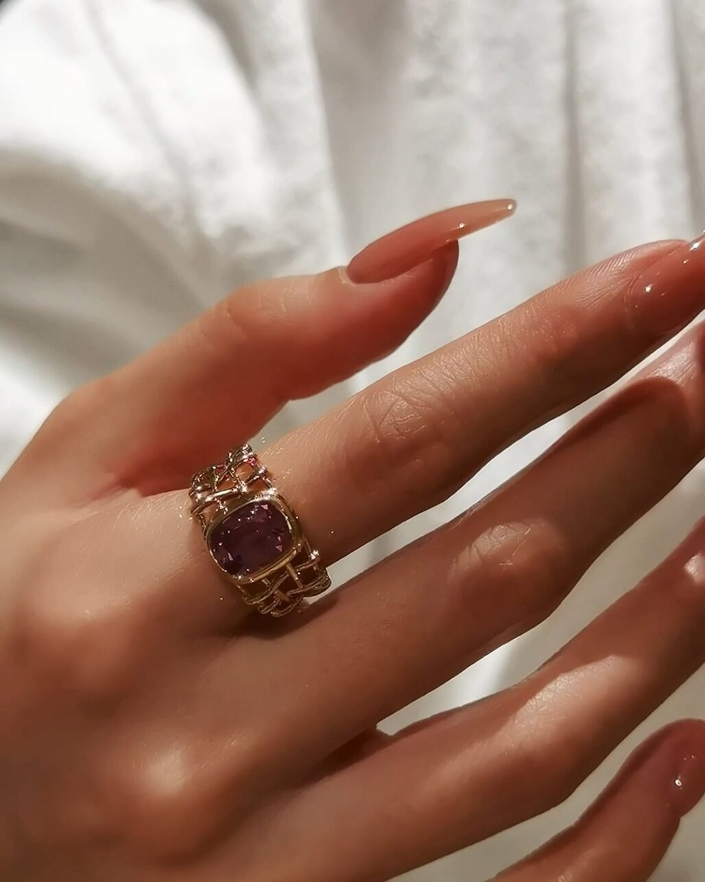 Pink Spinel Hollow Ring - 2.48ct Vivid Ins Style Masterpiece