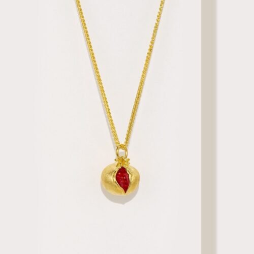 pomegranate-solid-gold-pendant-01 Pomegranate Solid Gold Pendant - 8g Lucky Harvest Design