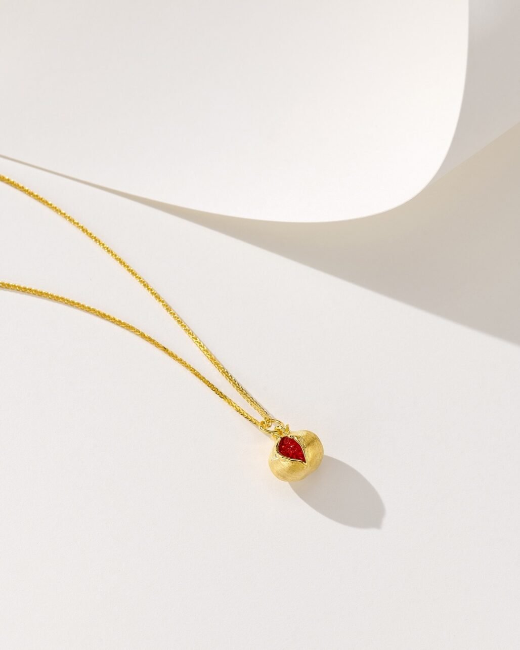 Pomegranate Solid Gold Pendant - 8g Lucky Harvest Design