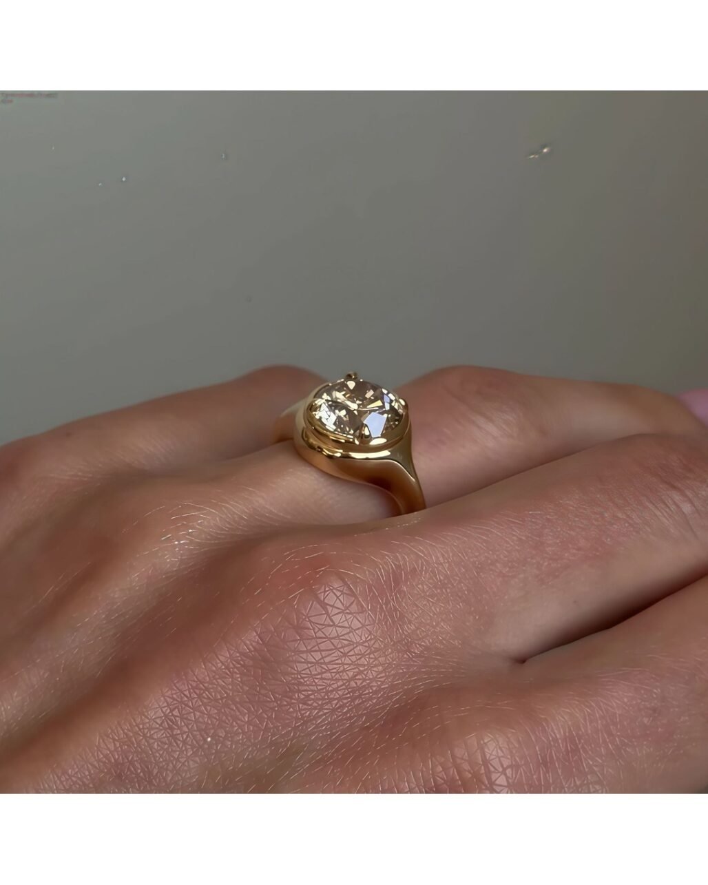 Round Moissanite Classic Ring - 2ct Brilliant Diamond Cut 18K Gold Vermeil