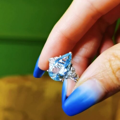 tanzanite-ring-01 Santa Maria Aquamarine Ring - 3.18ct German Cut 18k White Gold