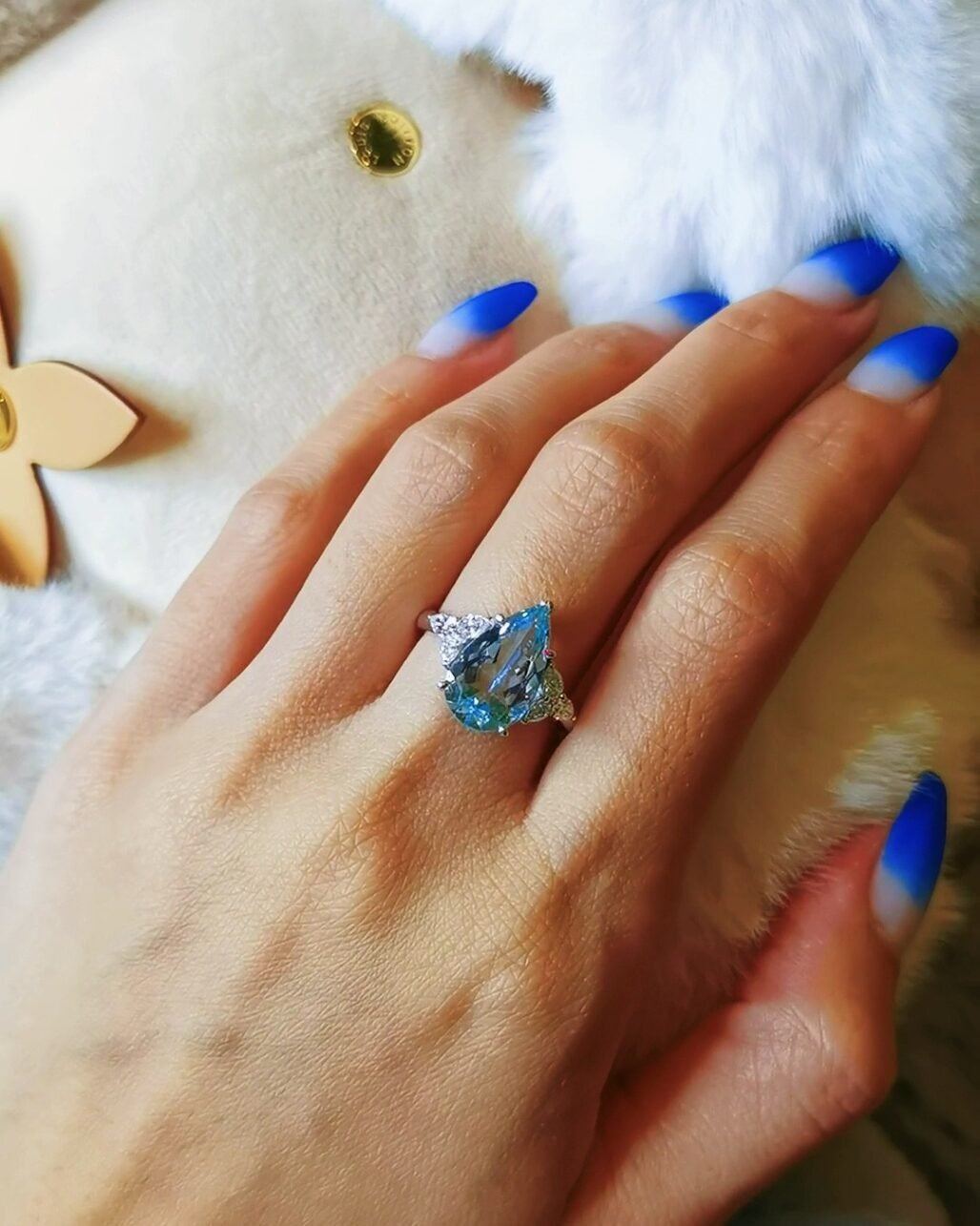 Santa Maria Aquamarine Ring - 3.18ct German Cut 18k White Gold