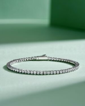 Tennis Bracelet Carbon Diamond - 18k Gold Plated Ag925 0.03ct Stones