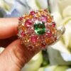 Tsavorite Secret Garden Ring - 2.02ct VVD Green Vivid Fire