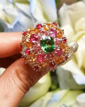 Tsavorite Secret Garden Ring - 2.02ct VVD Green Vivid Fire
