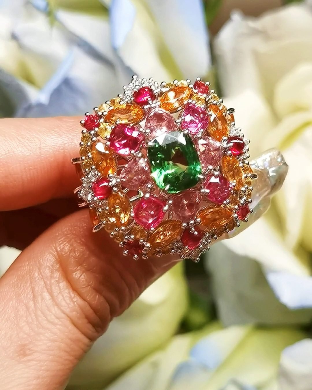 Tsavorite Secret Garden Ring - 2.02ct VVD Green Vivid Fire