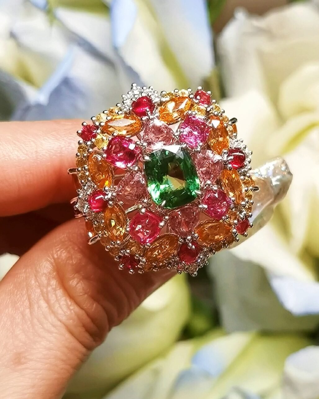 Tsavorite Secret Garden Ring - 2.02ct VVD Green Vivid Fire