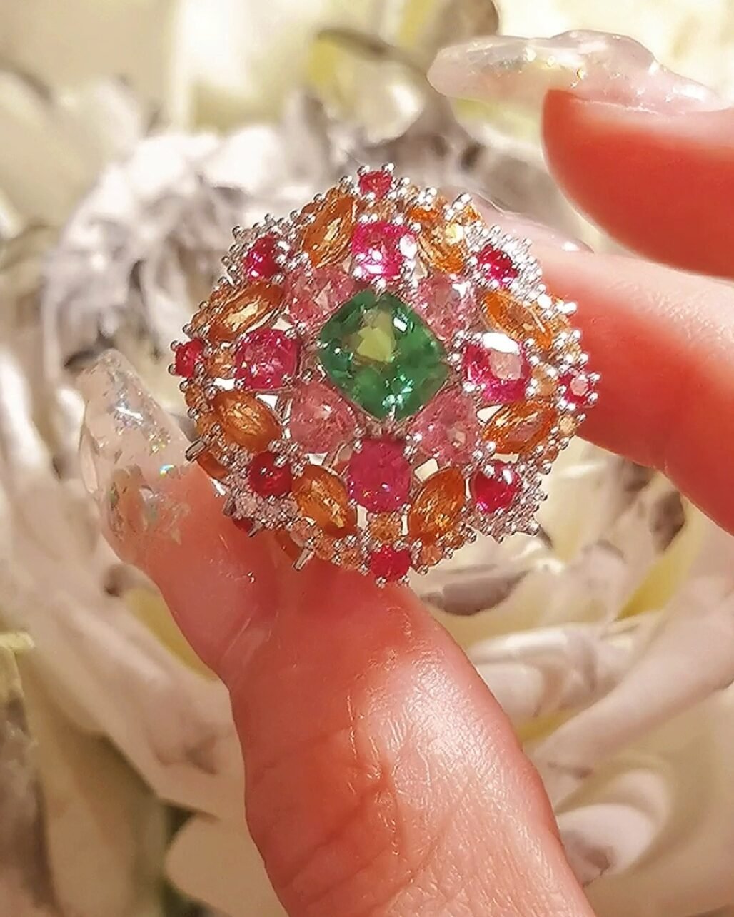 Tsavorite Secret Garden Ring - 2.02ct VVD Green Vivid Fire