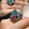 Tutti Frutti Emerald Ring - Bulgari Style Pumpkin Cut Masterpiece