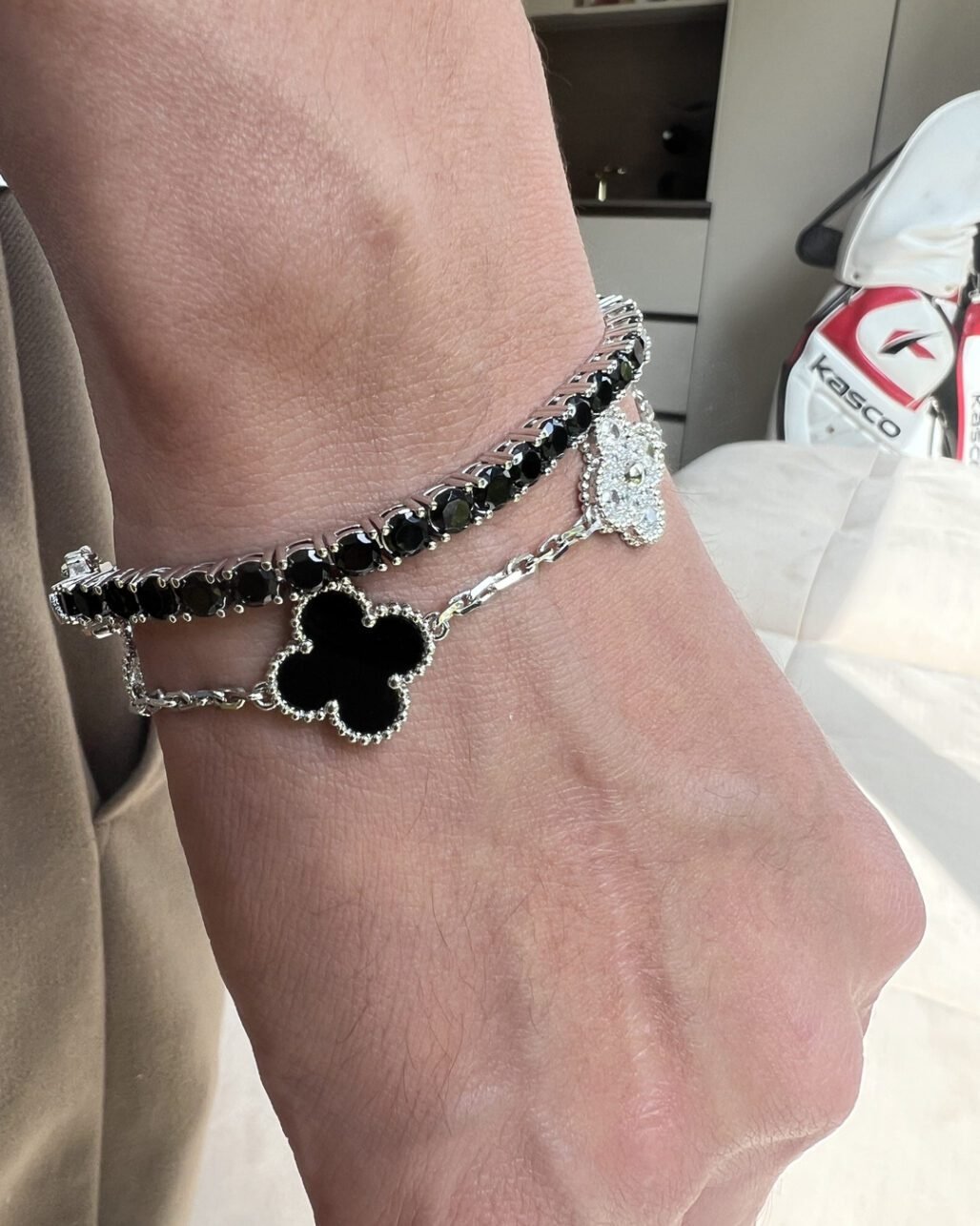 Black Diamond Tennis Bracelet - 4mm Midnight Moissanite 18K White Gold