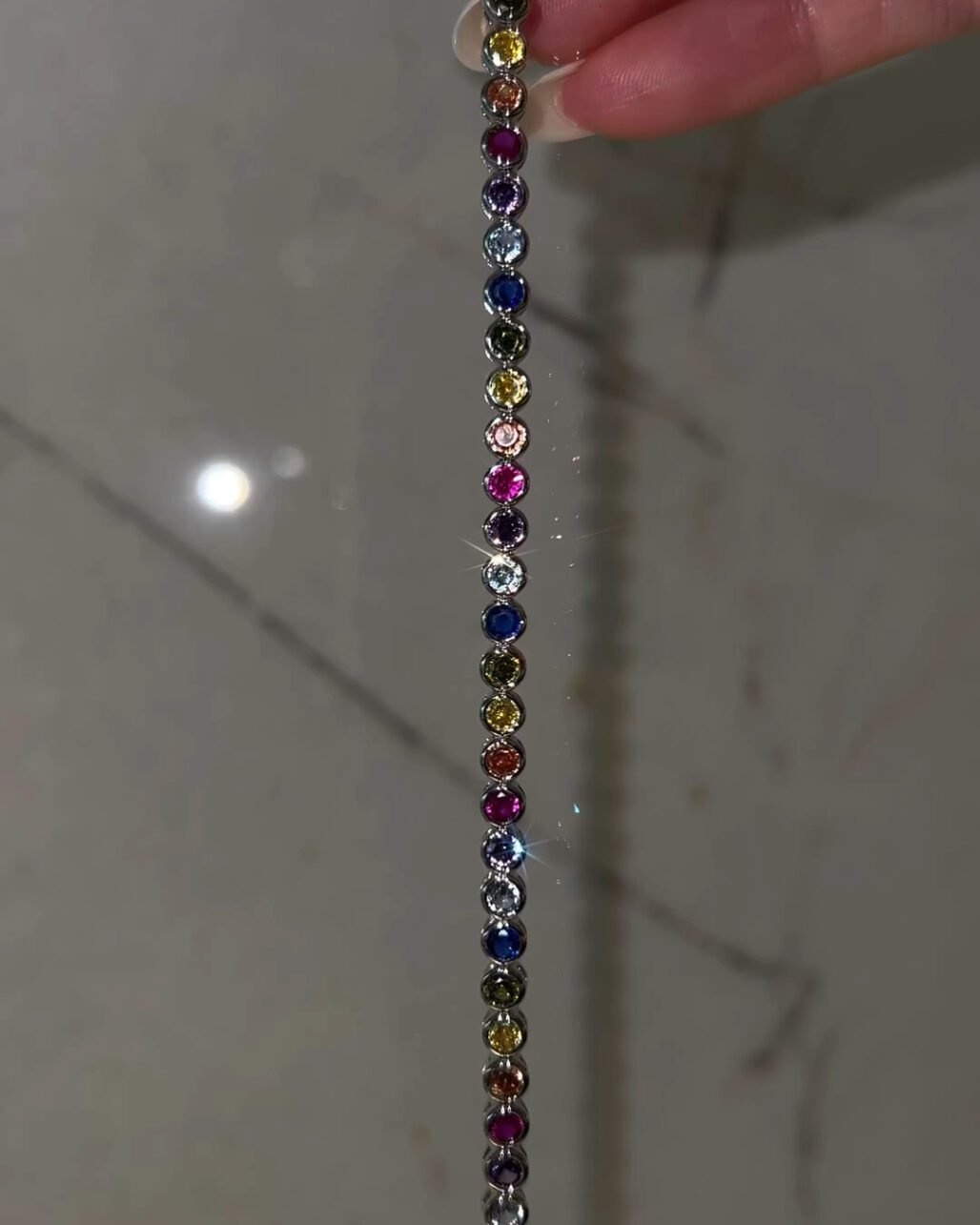 Candy Colored Bubble Tennis Bracelet - Multicolor Gemstone 18K Gold
