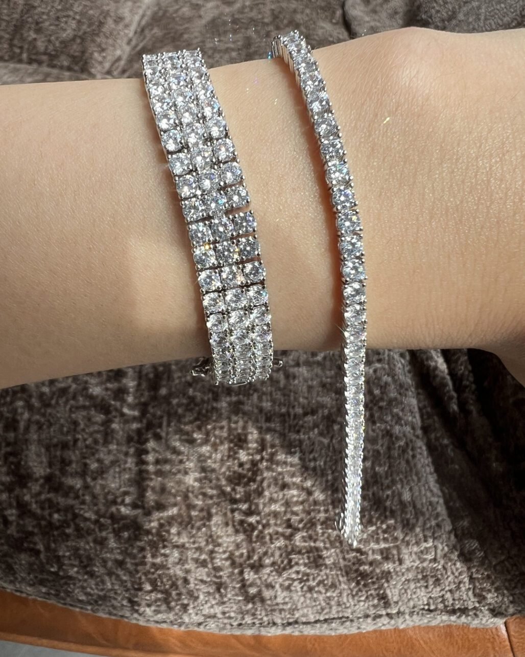 Classic Tennis Diamond Bracelet - 3mm Round Moissanite 18K White Gold